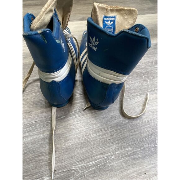 Vintage Adidas St. Moritz Ski Boot Blue White Trefoil Logo 1970s 1980s Rare SZ 9 main image 4